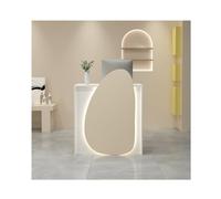 YFAURNDE Mobile reception, Reception Moderna,tavolo reception for ufficio, Un unico oggetto for molteplici usi: negozio di abbigliamento, salone di bellezza, reception aziendale, ecc.(White and Cream,