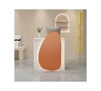 YFAURNDE Mobile reception, Reception Moderna,tavolo reception for ufficio, Un unico oggetto for molteplici usi: negozio di abbigliamento, salone di bellezza, reception aziendale, ecc.(White Orange,80C