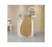 YFAURNDE Mobile reception, Reception Moderna,tavolo reception for ufficio, Un unico oggetto for molteplici usi: negozio di abbigliamento, salone di bellezza, reception aziendale, ecc.(White Wood,100CM