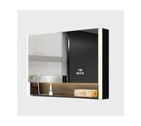 YFAURNDE Mobiletto Bagno Salvaspazio,Armadietto da Specchio Bagno,Montaggio a parete/antiappannamento/contenitore/lega di alluminio/contenitore su scaffale(100 * 80cm)