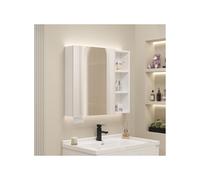 YFAURNDE Mobiletto Specchiera ,Ante/mensola a Specchio Nascoste, Armadietto Specchiera Pensile ,Spazio in alluminio, contenitore integrato a parete, con ripiani, contenitore(White,ORDINARY_50*68*13CM)