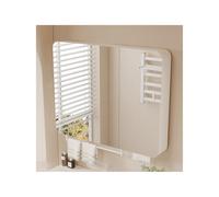 YFAURNDE Mobiletto Specchio Bagno,Specchio con pensile per Bagno con Luce,Contenitore multistrato, impermeabile, può essere utilizzato per riporre articoli da toeletta e medicinali(White,60cm/23.6in)