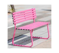 YFAURNDE Panchine da Giardino, Panca da Giardino da Esterno, Facile da Assemblare, Adatto per Decorare Sentieri Esterni, Cortili, Prati, Ingressi e Patii.(Pink,With Backrest)