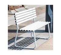 YFAURNDE Panchine da Giardino, Panca da Giardino da Esterno, Facile da Assemblare, Adatto per Decorare Sentieri Esterni, Cortili, Prati, Ingressi e Patii.(White,With Backrest)
