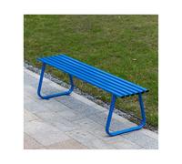 YFAURNDE Panchine da Giardino, Panca da Giardino da Esterno, Facile da Assemblare, Adatto per Decorare Sentieri Esterni, Cortili, Prati, Ingressi e Patii.(Blue,Backless)