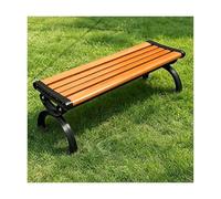 YFAURNDE Poltrone da Giardino Esterno, Panchina in Ferro da Esterno, Facile da Montare e Resistente Alle Intemperie, Adatto per Giardini, Prati, Portici e Vialetti.(Teak,120cm-With Backrest)