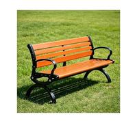 YFAURNDE Poltrone da Giardino Esterno, Panchina in Ferro da Esterno, Facile da Montare e Resistente Alle Intemperie, Adatto per Giardini, Prati, Portici e Vialetti.(Teak,150cm-Backless)
