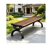 YFAURNDE Poltrone da Giardino Esterno, Panchina in Ferro da Esterno, Facile da Montare e Resistente Alle Intemperie, Adatto per Giardini, Prati, Portici e Vialetti.(Walnut,120cm-With Backrest)