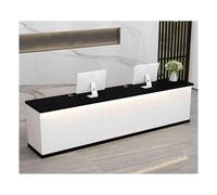 YFAURNDE Reception Moderna, Reception,Bancone negozio,Bancone Reception Con Cassetti E Ripiani,banco di vendita,Adatto for sale di ricevimento, hall, saloni di bellezza, negozi(White and Black,120CM)