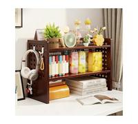 YFAURNDE Semplice Scaffale Da Scrivania，Mensole Scrivania，Sistema Di Archiviazione Multistrato, Adatto Per L'Organizzazione Della Scrivania In Case, Dormitori E Uffici.(Brown,50 * 20 * 40CM)