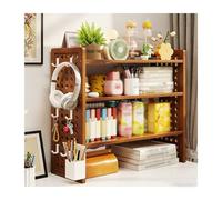 YFAURNDE Semplice Scaffale Da Scrivania，Mensole Scrivania，Sistema Di Archiviazione Multistrato, Adatto Per L'Organizzazione Della Scrivania In Case, Dormitori E Uffici.(Brown,60 * 20 * 56CM)