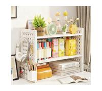 YFAURNDE Semplice Scaffale Da Scrivania，Mensole Scrivania，Sistema Di Archiviazione Multistrato, Adatto Per L'Organizzazione Della Scrivania In Case, Dormitori E Uffici.(White,50 * 20 * 40CM)