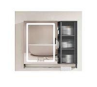 YFAURNDE Specchiera bagno, Mobiletto a specchio con illuminazione,armadietto a specchio da bagno, Durevole/non facile da deformare/robusto e durevole/bello ed elegante(Gray,70cm/27.5in)