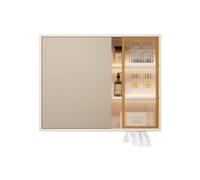 YFAURNDE Specchiera bagno, pensile a specchio da bagno, Partizione di archiviazione ragionevole,impermeabile e resistente all'umidità, resistente alla pressione e durevole(White,70cm/27.5in)