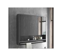 YFAURNDE Specchio Bagno Contenitore,Mobiletto a Muro Specchiera Moderno con Ante,Armadietto a specchio for bagno,Può contenere articoli da toeletta e medicinali(Gray,70cm/27.6in)