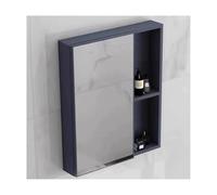 YFAURNDE Specchio bagno, mobili bagno sospesi, Alluminio spaziale, scatola di immagazzinaggio, scatola di immagazzinaggio, facile da installare, scomparto aperto(Blue,60 * 65 * 11CM)