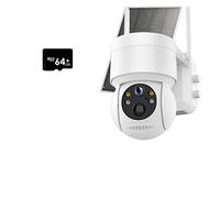 YFDGD 2.5K 4MP WiFi Wireless Outdoor IP Camera Pannello solare 1080P CCTV Telecamera di sicurezza Batteria Long Standby Videosorveglianza Immagini Nitide Facile Usare(4MP Cam 64G Card)