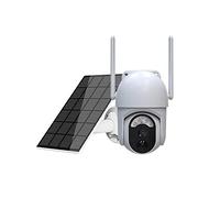 YFDGD 3MP WiFi Batteria Solar Power Sicurezza Esterna PTZ PIR Motion Detect Spotlight Color Night Vision Sorveglianza Telecamera Sirena Immagini Nitide Facile Usare(WiFi Camera 64G)