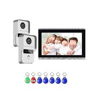 YFDGD 7 "Smart WiFi Residential Videocitofono Citofono Touch Screen RFID Wireless Door Entry For Apartment Home Villa Protezione Contro Tutte Intemperie(HD-10 inch 2V1)