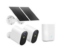 YFDGD Di Telecamere Solari Wireless Da 5 MP, Kit 2, Set Sicurezza WiFi For Esterni, Visione Notturna A Colori, Comunicazione Bidirezionale Immagini Nitide Facile Usare