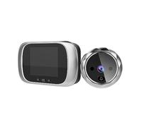 YFDGD Digital Door Viewer Peephole Camera Campanello Schermo LCD Da 2,8 Pollici Visione Notturna Scatto Fotografico Monitoraggio Digitale Della Porta Protezione Contro Tutte Intemperie(Silver)