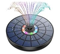 YFDGD Fontana Solare 5.5W con Luce LED A Colori E Batteria 2000mAh, 7 Ugelli Fontana Solare da Bagno for Uccelli, for Esterno, Giardino Gioco d'Acqua Giardino