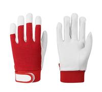 YFDGD Guanti in Pelle di Pecora Panno Elasticizzato Traspirante Protezione del Lavoro Guanti da Giardinaggio Guanti for Saldatura Ad Arco di Argon Comodi Flessibili(Red)