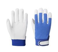 YFDGD Guanti in Pelle di Pecora Panno Elasticizzato Traspirante Protezione del Lavoro Guanti da Giardinaggio Guanti for Saldatura Ad Arco di Argon Comodi Flessibili(Blue)