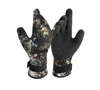 YFDGD Guanti Nuoto Guanti da immersione mimetici 3mm / 5mm Neoprne con cintura fibbia pesca subacquea for immersioni subacquee, guanti for sport acquatici snorkeling(5mm Camou Gloves,XL Palm 10cm)