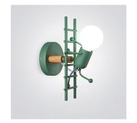 YFDGD Lampada da parete industriale Retro Iron Man Applique da parete for soggiorno Camera da letto Loft Scale Illuminazione Apparecchi da cucina E27 Luci for interni(Green body)