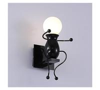 YFDGD Lampada da parete industriale Retro Iron Man Applique da parete for soggiorno Camera da letto Loft Scale Illuminazione Apparecchi da cucina E27 Luci for interni(C black)