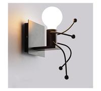 YFDGD Lampada da parete industriale Retro Iron Man Applique da parete for soggiorno Camera da letto Loft Scale Illuminazione Apparecchi da cucina E27 Luci for interni(B black)