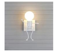 YFDGD Lampada da parete industriale Retro Iron Man Applique da parete for soggiorno Camera da letto Loft Scale Illuminazione Apparecchi da cucina E27 Luci for interni(B white)