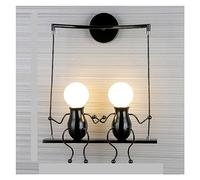 YFDGD Lampada da parete industriale Retro Iron Man Applique da parete for soggiorno Camera da letto Loft Scale Illuminazione Apparecchi da cucina E27 Luci for interni(F black)