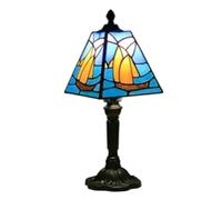 YFDGD Lampada Da Tavolo Tiffany Mediterraneo Europeo Nostalgico In Vetro Colorato Comodino Comodino Studio Ristorante Bar Scrivania Decorazione Luce(6)