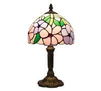 YFDGD Lampada Da Tavolo Tiffany Retrò E27 Paralume In Vetro Colorato Stile Mediterraneo Lampada Da Tavolo Barocca Lampada Da Comodino For Camera Da Letto(J,E27 No Bulb)