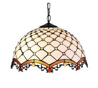 YFDGD Lampada In Stile Tiffany Retrò Lampadario In Vetro Tiffany In Vetro Colorato Bar Camera Da Letto Rurale Creativa Lampadario Mediterraneo Con Balcone(I40CM)