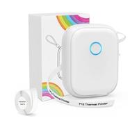 YFDGD Macchina Creare Etichette Stampante For Etichette Senza Inchiostro P12 Termica Bluetooth For Adesivi Portatili Mini Etichettatrice Etichetta For Codici A Barre Prezzo Fai Da Te(White)