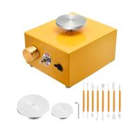 YFDGD Mini Tornio Elettrico for Ceramica, Macchina for con Disco in, Giradischi da 2000 Giri/min, Strumento Fai Te for Argilla, for Modellare La for in Facile Usare Versatile(Yellow)