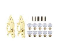 YFDGD Pomelli Cassetti 2 Pezzi Di Montaggio A Vite Tenda Nappa Tie Back Tieback Ganci Da Parete E 10 Pezzi Di Cristallo Maniglia Della Porta Maniglia Del Cassetto Del'armadio