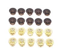 YFDGD Pomelli Cassetti 20 Pz Testa Di Leone Mini Manopole Rame Rosso + Maniglie In Oro Tira Lega Di Vino Scatola Di Gioielli Petto Cassetto Cabinet Decor Vintage 19x24mm