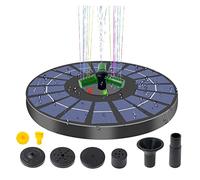 YFDGD Pompa ad Acqua for Fontana Solare con luci a LED a Colori for Bagno for Uccelli Ugello Rotante da 6 W for stagni da Giardino Serbatoio for Pesci da Piscina Gioco d'Acqua Giardino(6W-23CM)