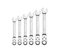 YFDGD Set Di Chiavi A Cricchetto Flex-Head, Realizzate In Cr-V, Kit Di Chiavi Combinate Con Testa Girevole Standard SAE Da 1/4" A 3/4" Efficienza Precisione(6pcs)