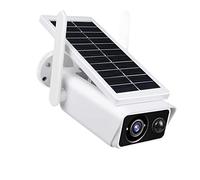 YFDGD Telecamera IP da esterno HD 3 MP di sicurezza wireless WiFi sorveglianza con batteria incorporata Allarme PIR Alimentazione solare Immagini Nitide Facile Usare(With Battery x 128G)