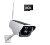 YFDGD Telecamera solare 1080P WIFI HD IP67 Sorveglianza esterna impermeabile IP wireless audio bidirezionale for la sicurezza domestica Immagini Nitide Facile Usare(Camera 64G)