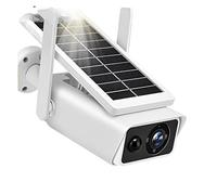 YFDGD Telecamera solare da 4 MP Wifi Visione notturna for esterni Protezione di sicurezza Videosorveglianza CCTV Wireless PIR Detection Bullet Cams Immagini Nitide Facile Usare(4MP No Battery 128GB)