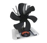 YFDGD Ventilatore Bruciatori Legna Ventilatore For Camino A 6 Pale For Stufa Alimentato A Calore Bruciatore A Legna Nero Termoventilatore Silenzioso Ecologico Distribuzione Efficiente Del(Set-black)