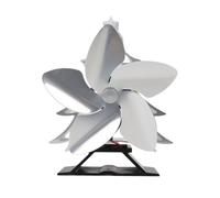 YFDGD Ventilatore Bruciatori Legna Ventilatore For Camino Domestico A 5 Pale, For Stufa Alimentato A Calore, Bruciatore A Legna, Albero Di Natale, Silenzioso, Superiore For Autoalimentato(Silver)