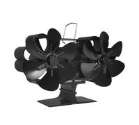 YFDGD Ventilatore Bruciatori Legna Ventilatore For Stufa A Legna In Alluminio A 6/12 Pale For Camino Alimentato A Calore For Bruciatore A Eco Log Attivato A Caldo Con Termometro(Desktop Style)