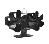 YFDGD Ventilatore Bruciatori Legna Ventilatore For Stufa A Legna In Alluminio A 6/12 Pale For Camino Alimentato A Calore For Bruciatore A Eco Log Attivato A Caldo Con Termometro(Desktop Set)